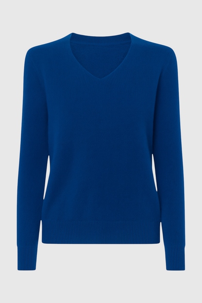 Vivienne | Dark Blue V-Neck Sweater