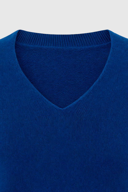 Vivienne | Dark Blue V-Neck Sweater