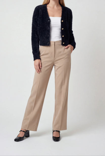 Iris | Long Black Cardigan with Open Front