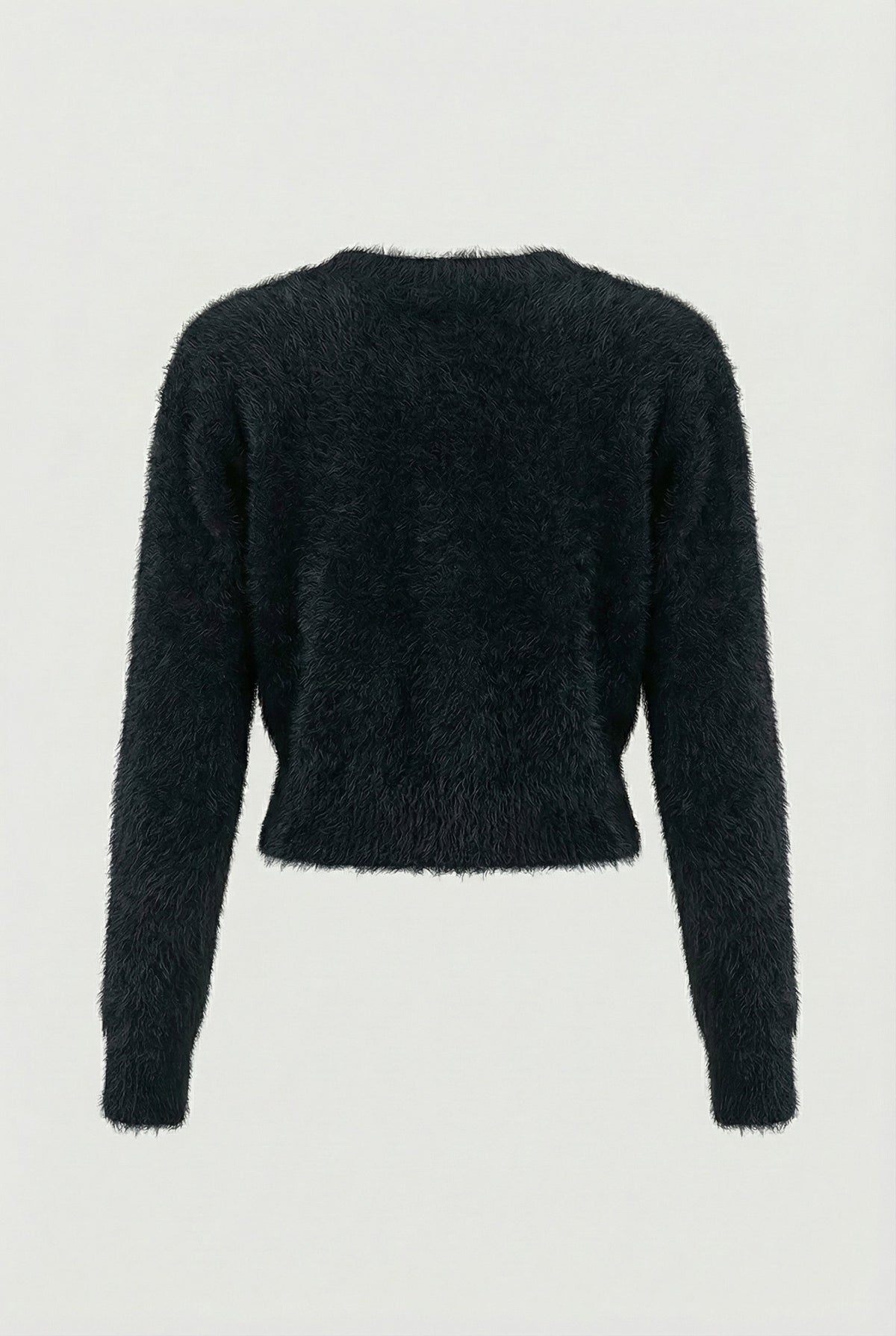 Iris | Long Black Cardigan with Open Front