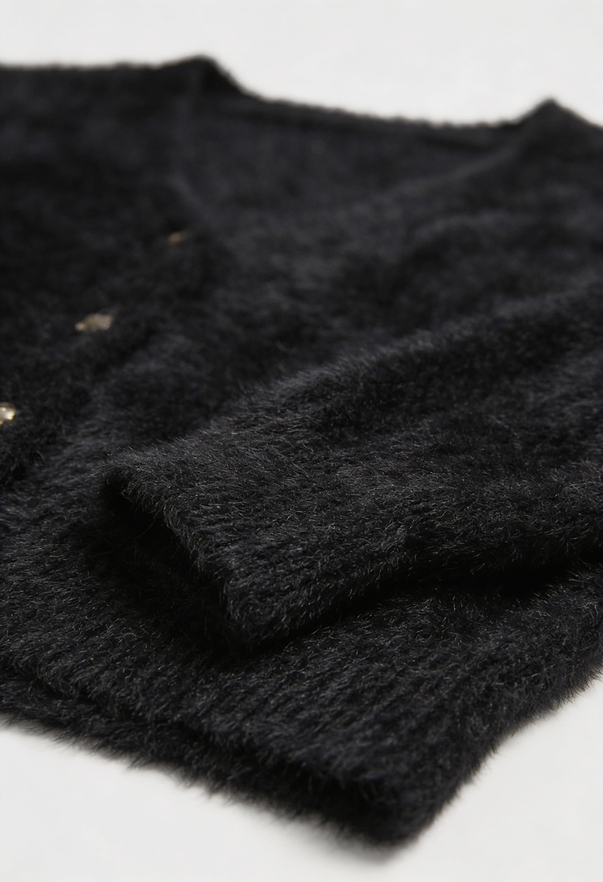 Iris | Long Black Cardigan with Open Front