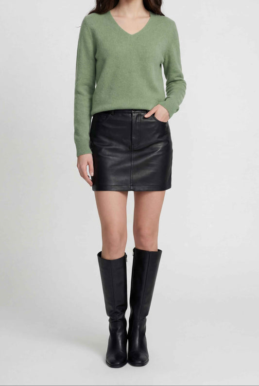 Audrey | Olive Green V-Neck Sweater