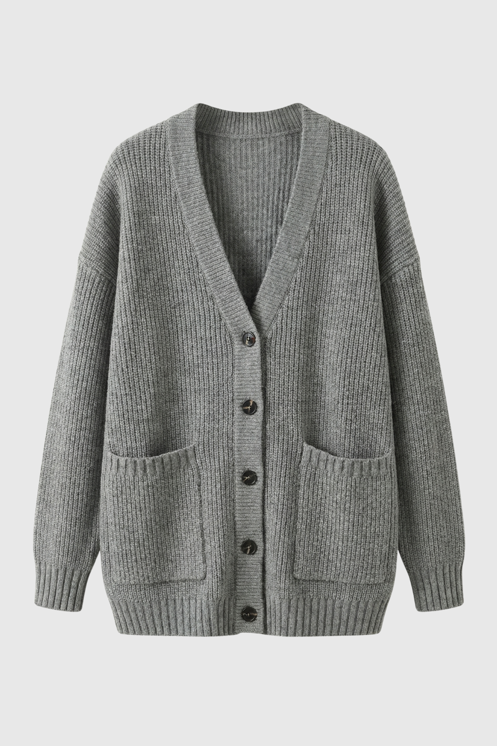 Clara | Oversized Long Cardigan with Ribbed Details