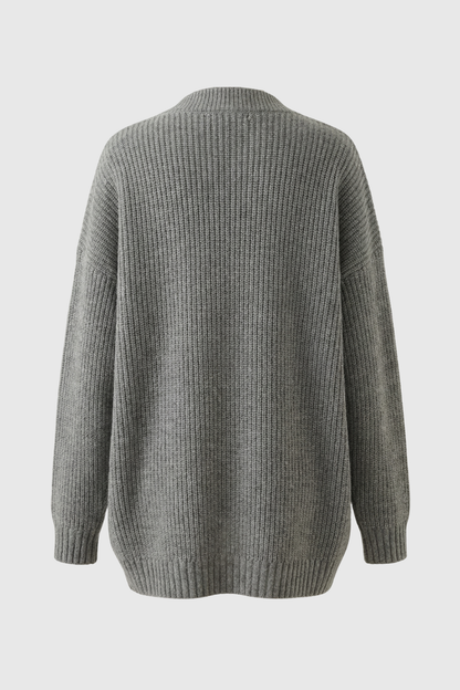 Clara | Oversized Long Cardigan with Ribbed Details