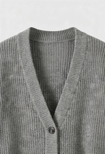Clara | Oversized Long Cardigan with Ribbed Details