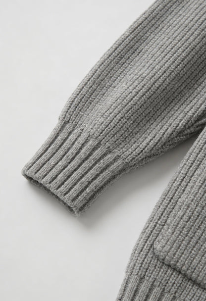 Clara | Oversized Long Cardigan with Ribbed Details