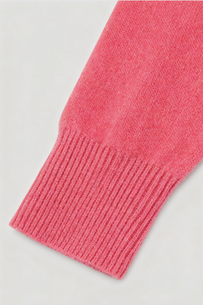 Margot | Pink Red V-Neck Sweater