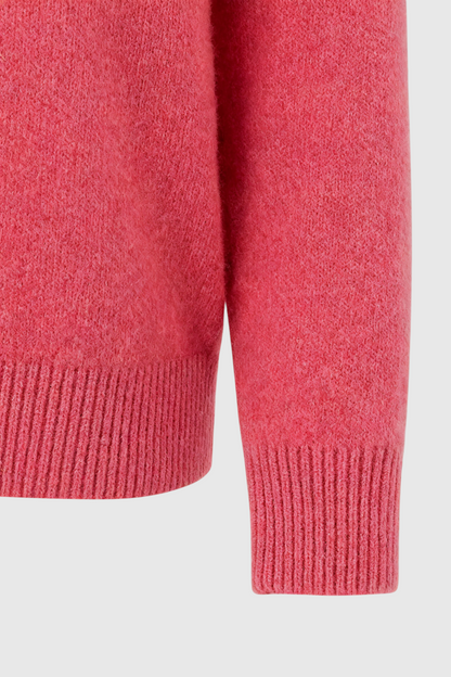 Margot | Pink Red V-Neck Sweater