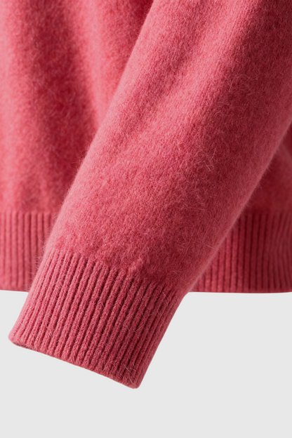 Margot | Pink Red V-Neck Sweater