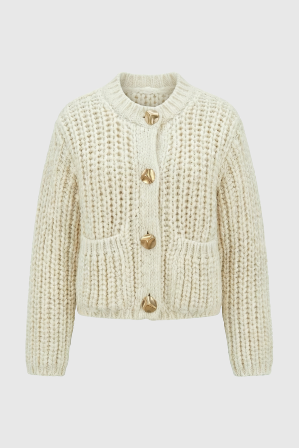 Stella | White Long Cardigan Sweater