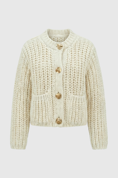 Stella | White Long Cardigan Sweater