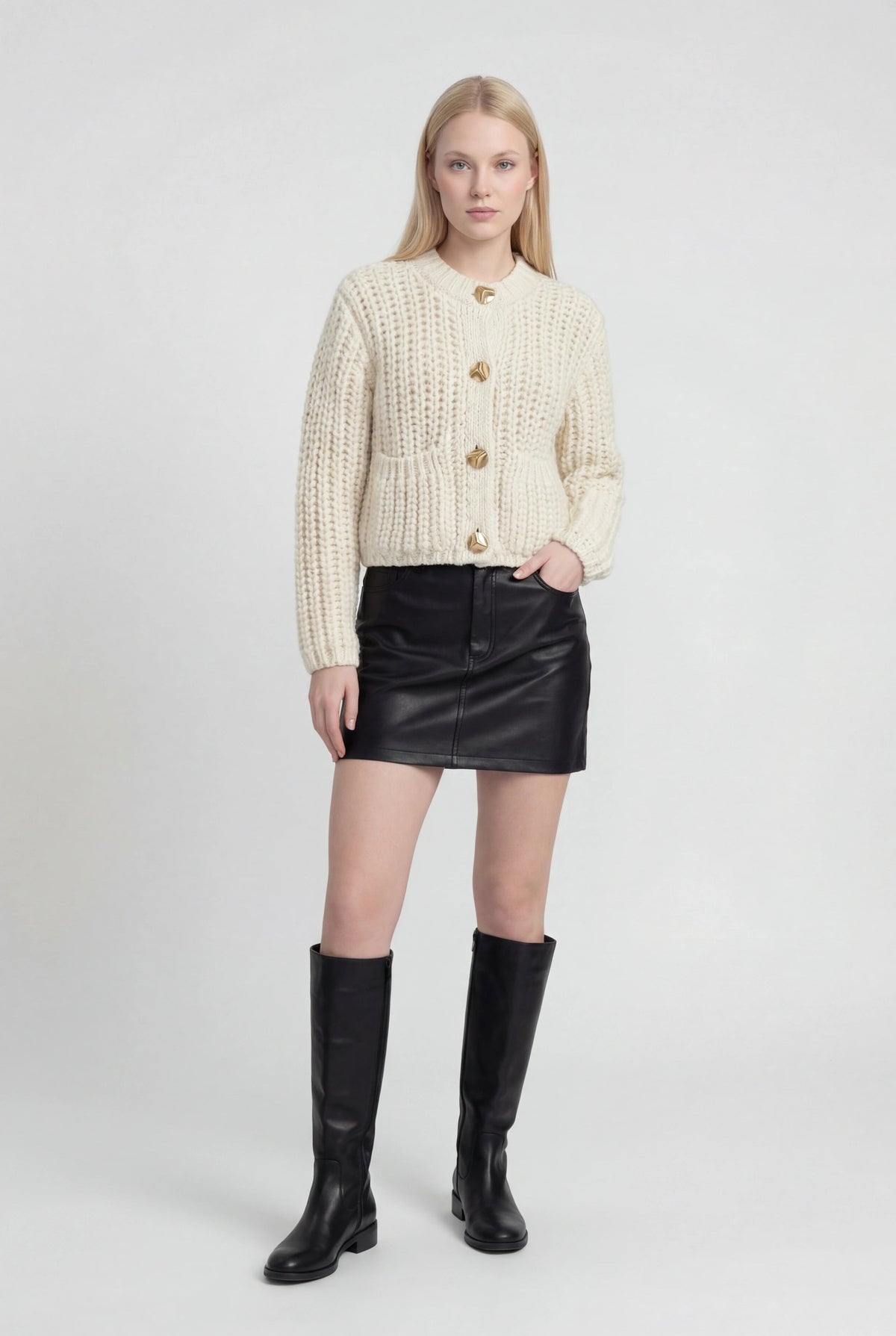 Stella | White Long Cardigan Sweater