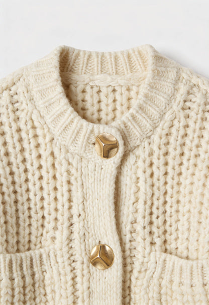 Stella | White Long Cardigan Sweater