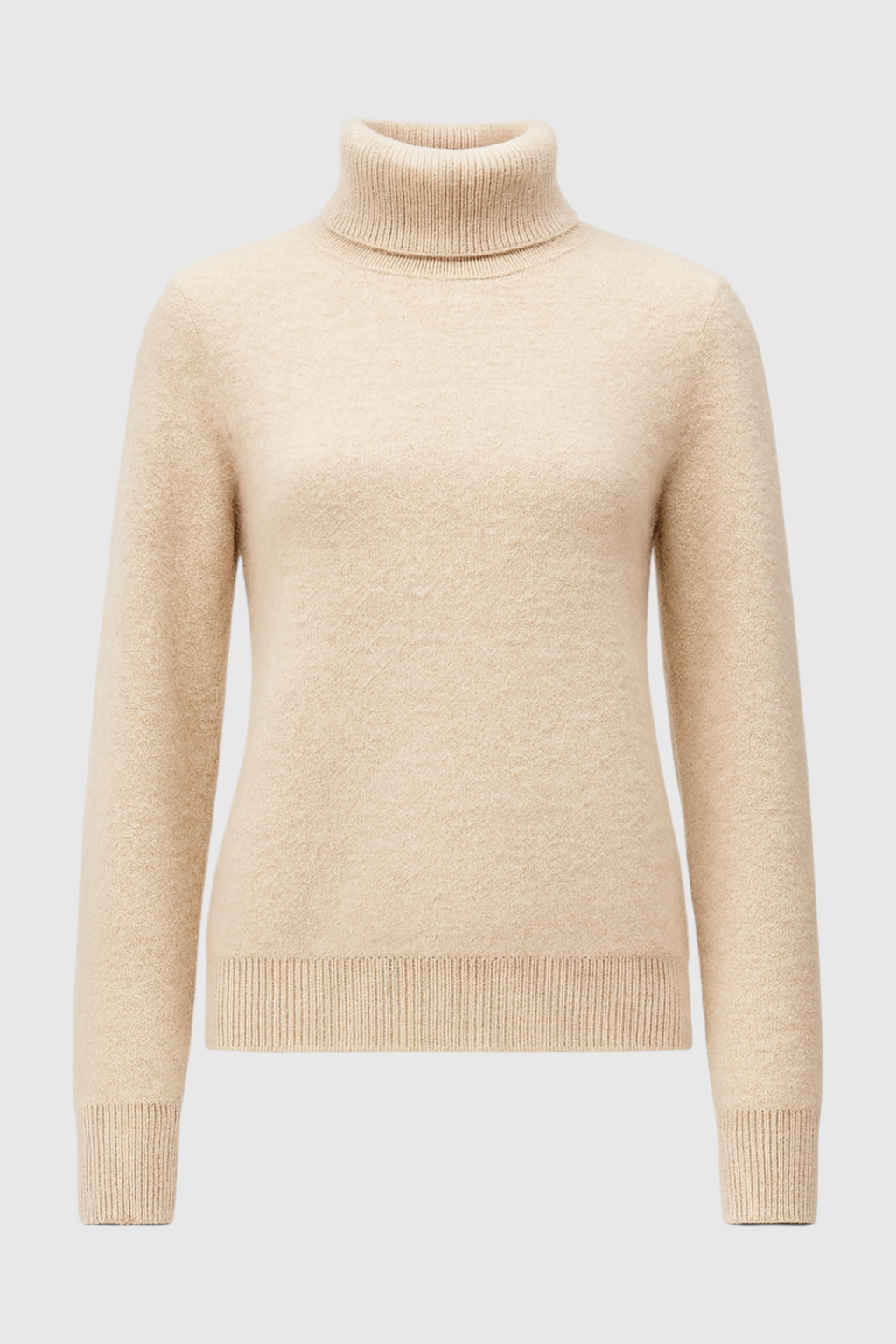 Beatrice | Beige Slim Fit Turtleneck Sweater