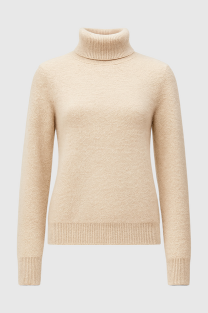 Beatrice | Beige Slim Fit Turtleneck Sweater