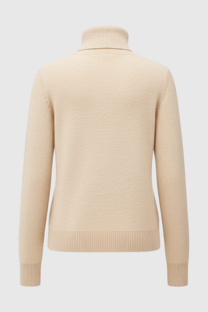 Beatrice | Beige Slim Fit Turtleneck Sweater