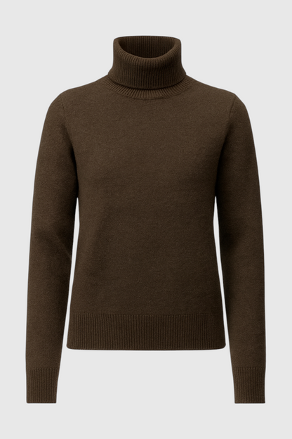 Rosalie | Brown Turtleneck with Slim Fit