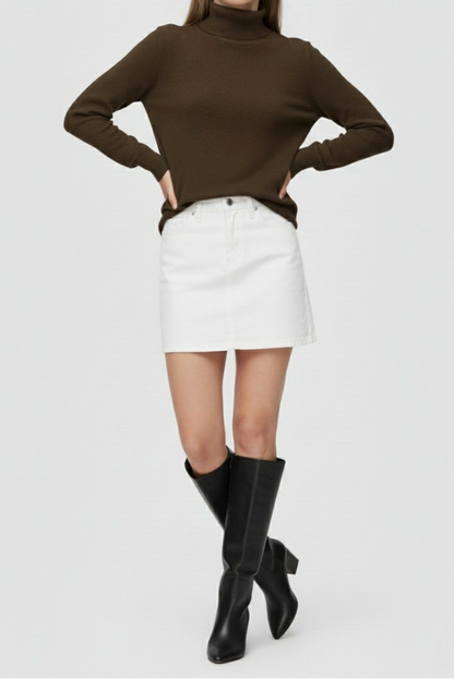 Rosalie | Brown Turtleneck with Slim Fit