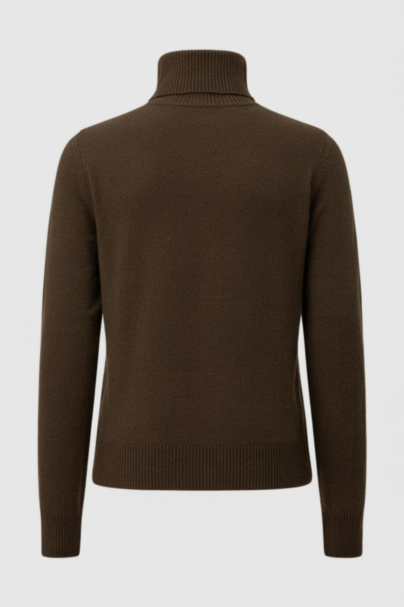 Rosalie | Brown Turtleneck with Slim Fit