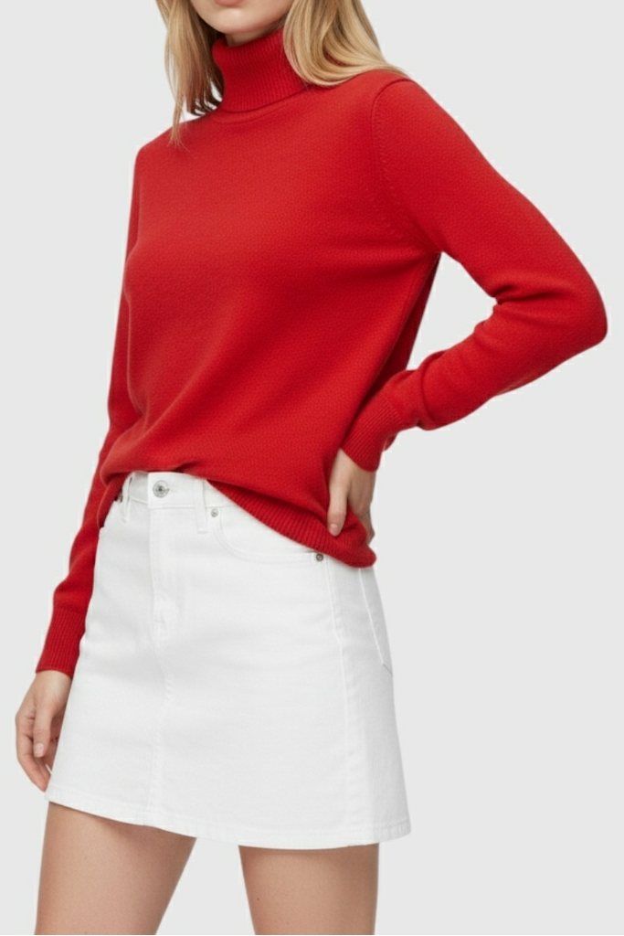 Petra | Elegant Red Turtleneck Sweater
