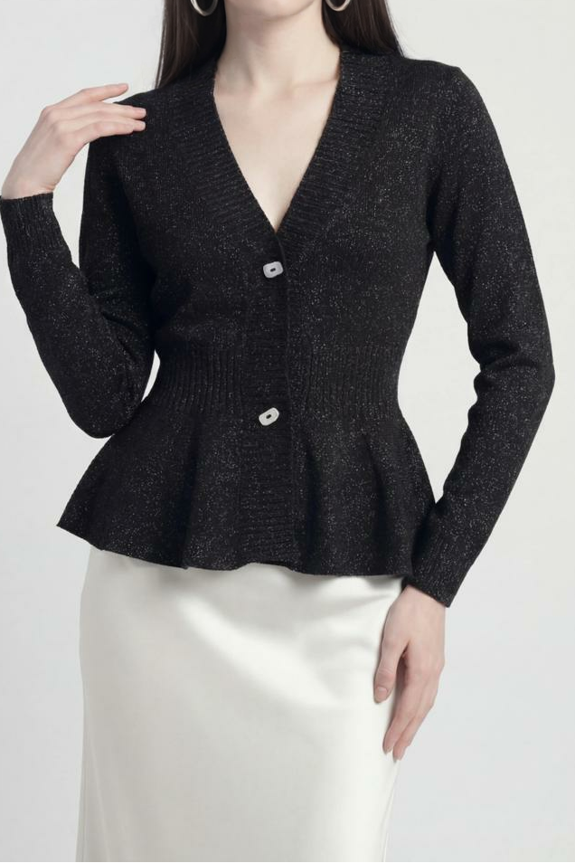 Mia | Soft Black Open-Front Cardigan Sweater