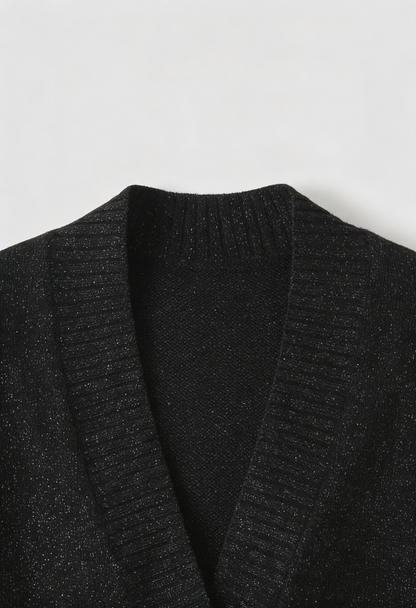 Mia | Soft Black Open-Front Cardigan Sweater