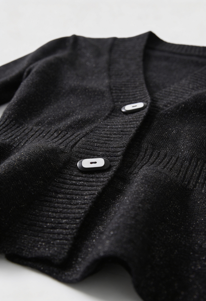 Mia | Soft Black Open-Front Cardigan Sweater