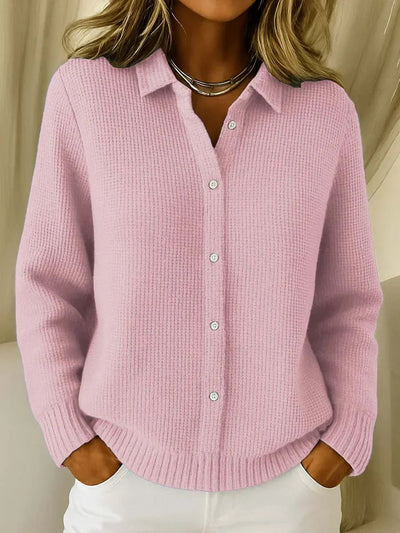 Amelia | Collared Button-Down Knit Cardigan